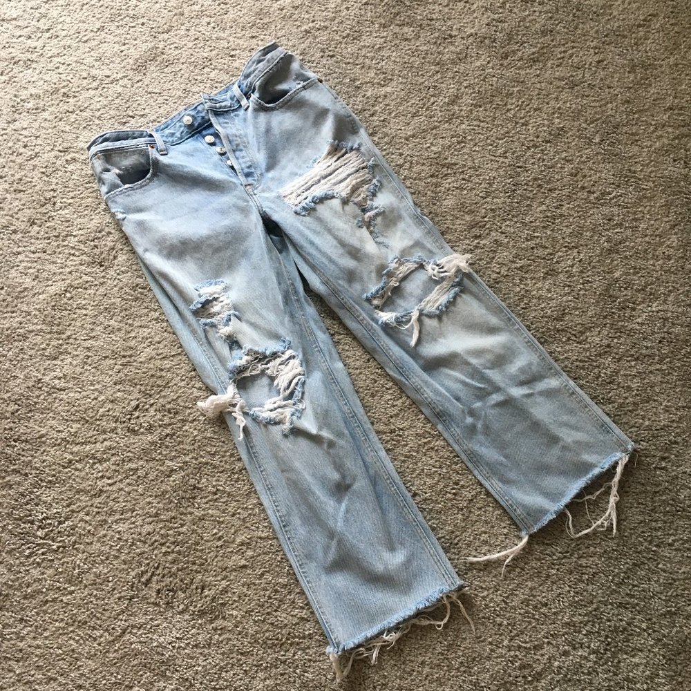 Abercrombie and Fitch high waisted distressed jean